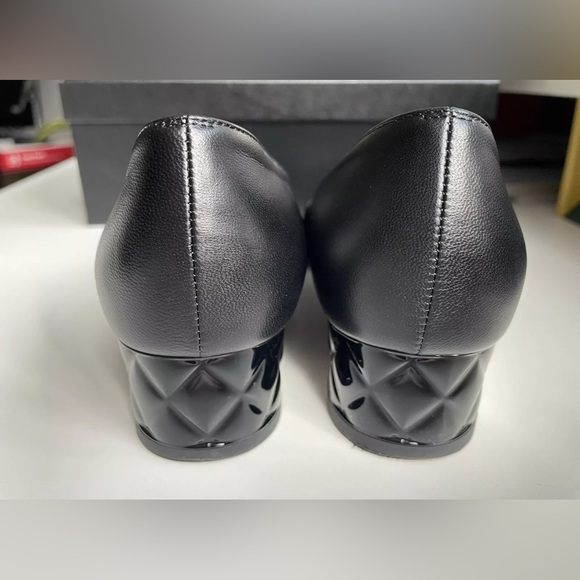 NEW Chanel Ballet Pump With Lucite Structured Heel  Grosgrain CC Toe Cap - Picture 6 of 9